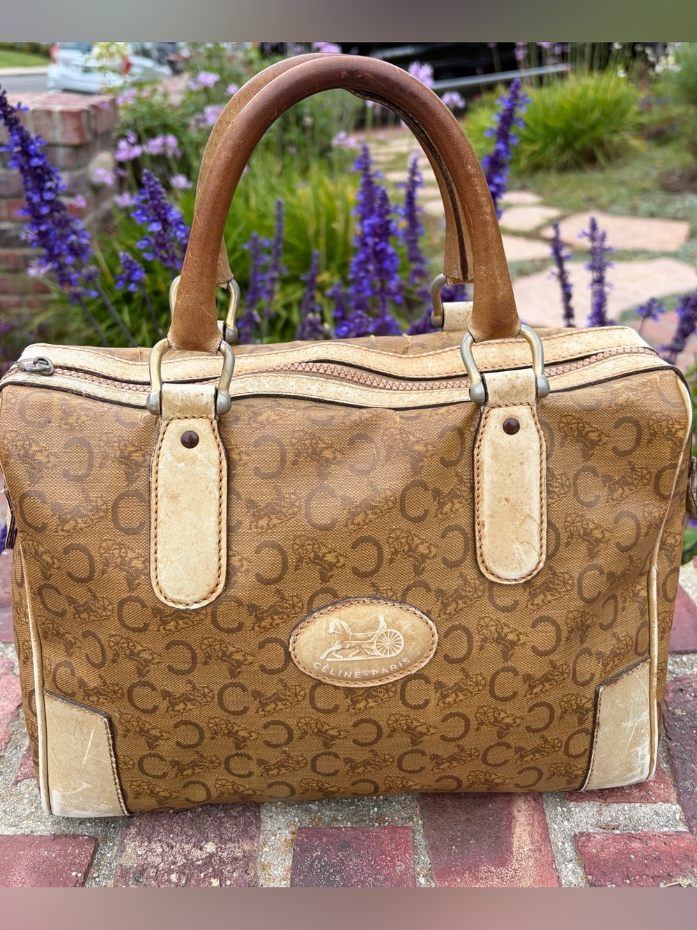 Authentic Celine Paris Diffusion Vintage Satchel Boston Bag Italy